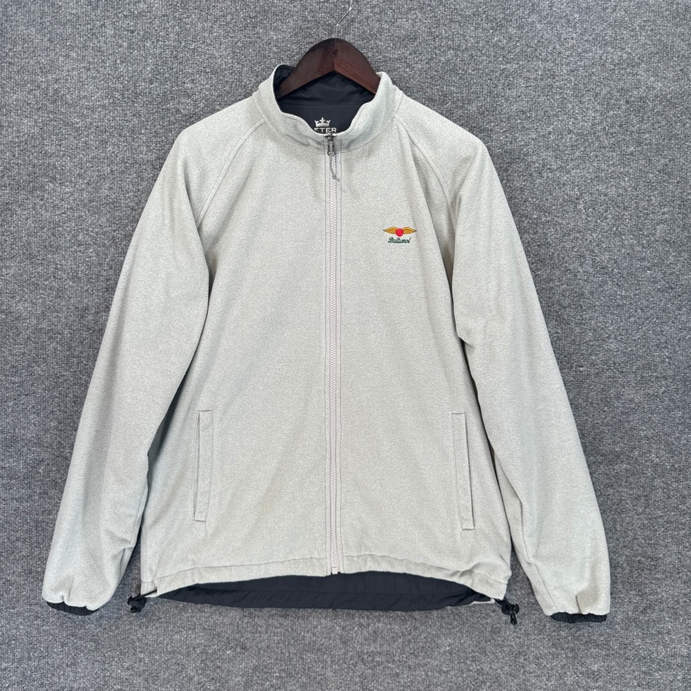 Peter Millar Reversible Jacket Men Medium Gray Fleece Baltusrol Golf Full Zip